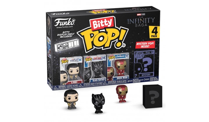 Фигурка Funko Bitty POP! Marvel Infinity Saga S4 Loki+B Panther+Iron Man+Mystery (1 of 4) 4PK 71506