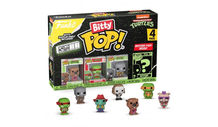 Фигурка Funko Bitty POP! TMNT S3 Splinter+Raphael+Rocksteady+Mystery (1 of 4) 4PK 71509