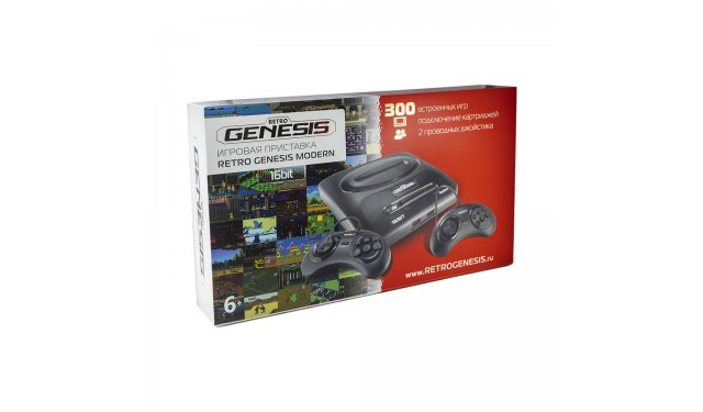 Игровая приставка SEGA Retro Genesis Retro  + 300 игр + 2  проводных джойстика