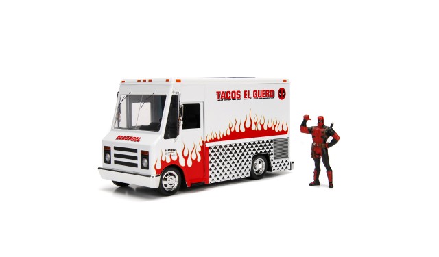 Jada Toys Набор Hollywood Rides Машинка с Фигуркой 2.75" 1:24 Deadpool Taco Truck W/Deadpool Figure 99730